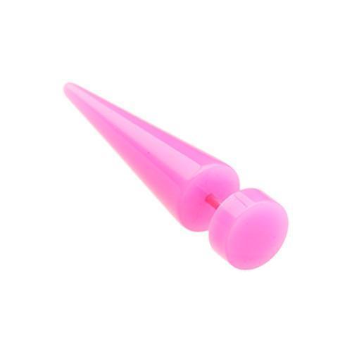 Pink Neon UV Acrylic Fake Taper - 1 Pair