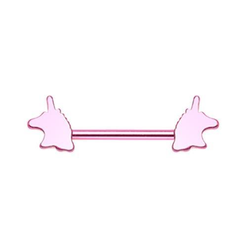Pink One of a Kind Unicorn Nipple Barbell - 1 Piece