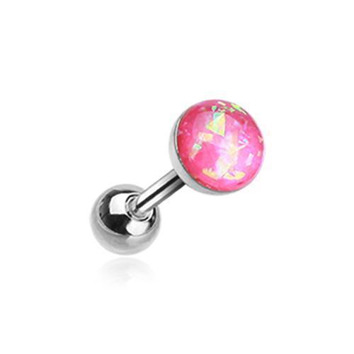 Pink Opal Sparkle Tragus Cartilage Barbell Earring - 1 Piece