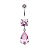 Pink Opulant Droplet Belly Button Ring