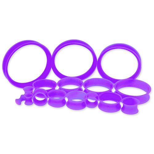 Purple Silicone Double Flare Tunnel Thin Walls - 1 Piece #SPLT#2