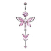 Pink Shimmering Butterfly Sparkle Belly Button Ring