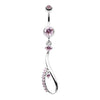 Pink Sparkled Loop Belly Button Ring