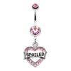Pink Spoiled' Heart Sparkle Belly Button Ring