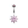 Pink Spring Flower Belly Button Ring