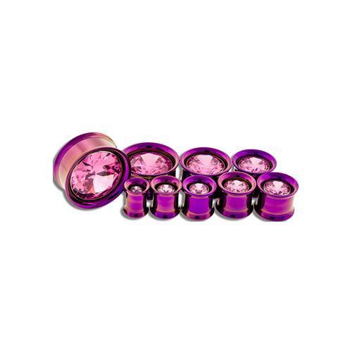 Tunnel Inserts Pink SWAROVSKI Gem Insert - 1 Piece #SPLT#2 -Rebel Bod-RebelBod