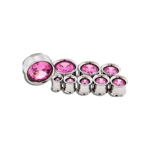 Tunnel Inserts Pink SWAROVSKI Gem Insert - 1 Piece #SPLT#2 -Rebel Bod-RebelBod