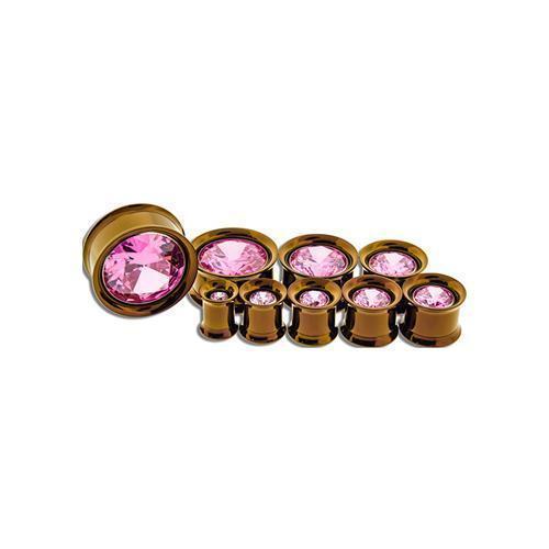 Tunnel Inserts Pink SWAROVSKI Gem Insert - 1 Piece #SPLT#2 -Rebel Bod-RebelBod