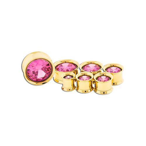 Tunnel Inserts Pink SWAROVSKI Gem Insert - 1 Piece #SPLT#2 -Rebel Bod-RebelBod