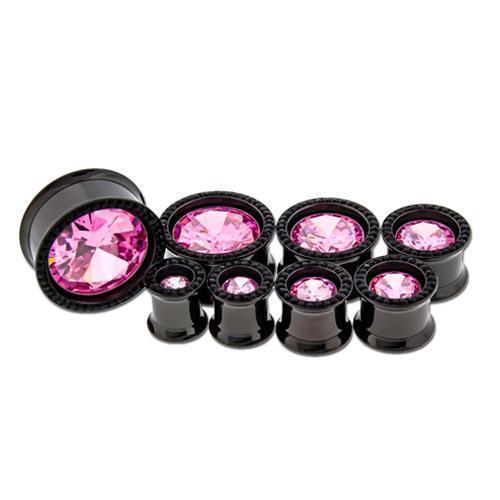 Tunnel Inserts Pink SWAROVSKI Gem Insert - 1 Piece #SPLT#2 -Rebel Bod-RebelBod