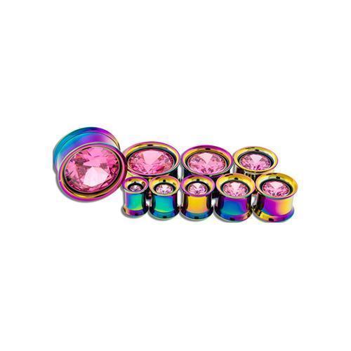 Tunnel Inserts Pink SWAROVSKI Gem Insert - 1 Piece #SPLT#2 -Rebel Bod-RebelBod