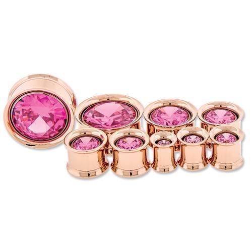 Tunnel Inserts Pink SWAROVSKI Gem Insert - 1 Piece #SPLT#2 -Rebel Bod-RebelBod