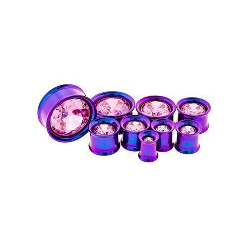 Tunnel Inserts Pink SWAROVSKI Gem Insert - 1 Piece #SPLT#2 -Rebel Bod-RebelBod