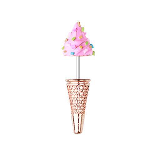 Pink Sweet Treat Icecream Fake Taper Earring - 1 Pair