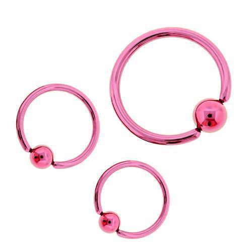 CAPTIVE BEAD RING Pink Titanium Captive Bead Ring - 1 Piece - Special -Rebel Bod-RebelBod