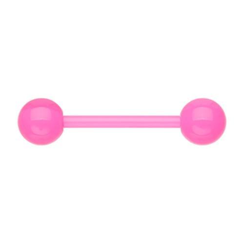 Nipple Barbell Pink UV Acrylic Flexible Shaft Basic Nipple Barbell - 1 Piece -Rebel Bod-RebelBod