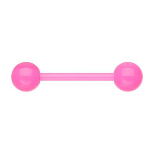 Nipple Barbell Pink UV Acrylic Flexible Shaft Basic Nipple Barbell - 1 Piece -Rebel Bod-RebelBod