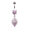 Pink Vibrant Sparkle Diamond Crystals Belly Button Ring