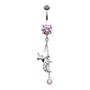 Pink Wishing Star and Moon Belly Button Ring