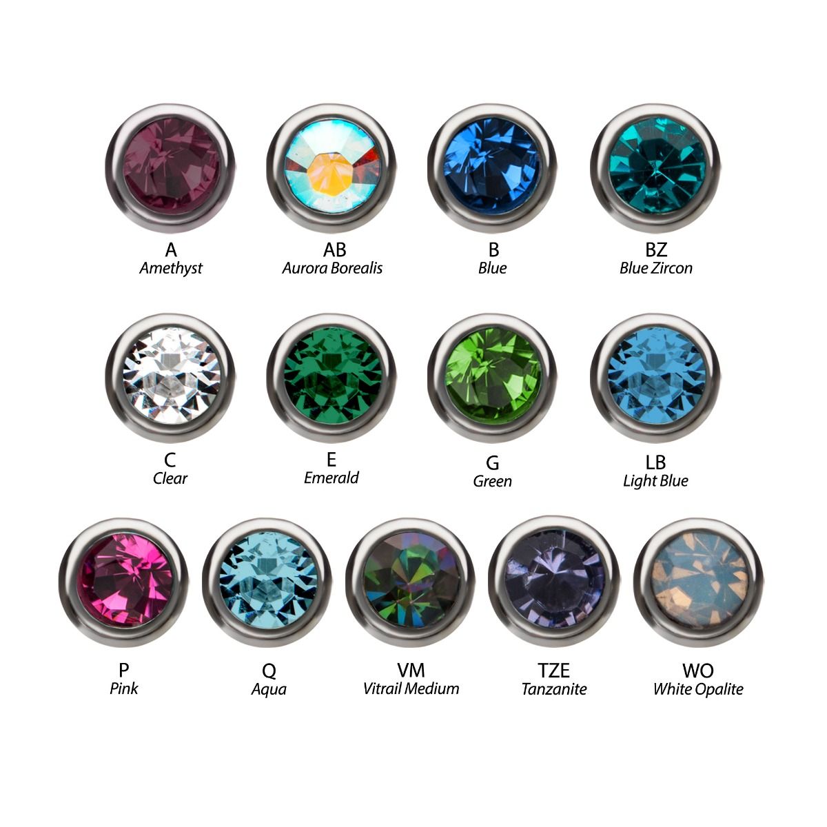 TBD-Nose Press Fit Bezel Set Gem Top Nose Screw -Rebel Bod-RebelBod