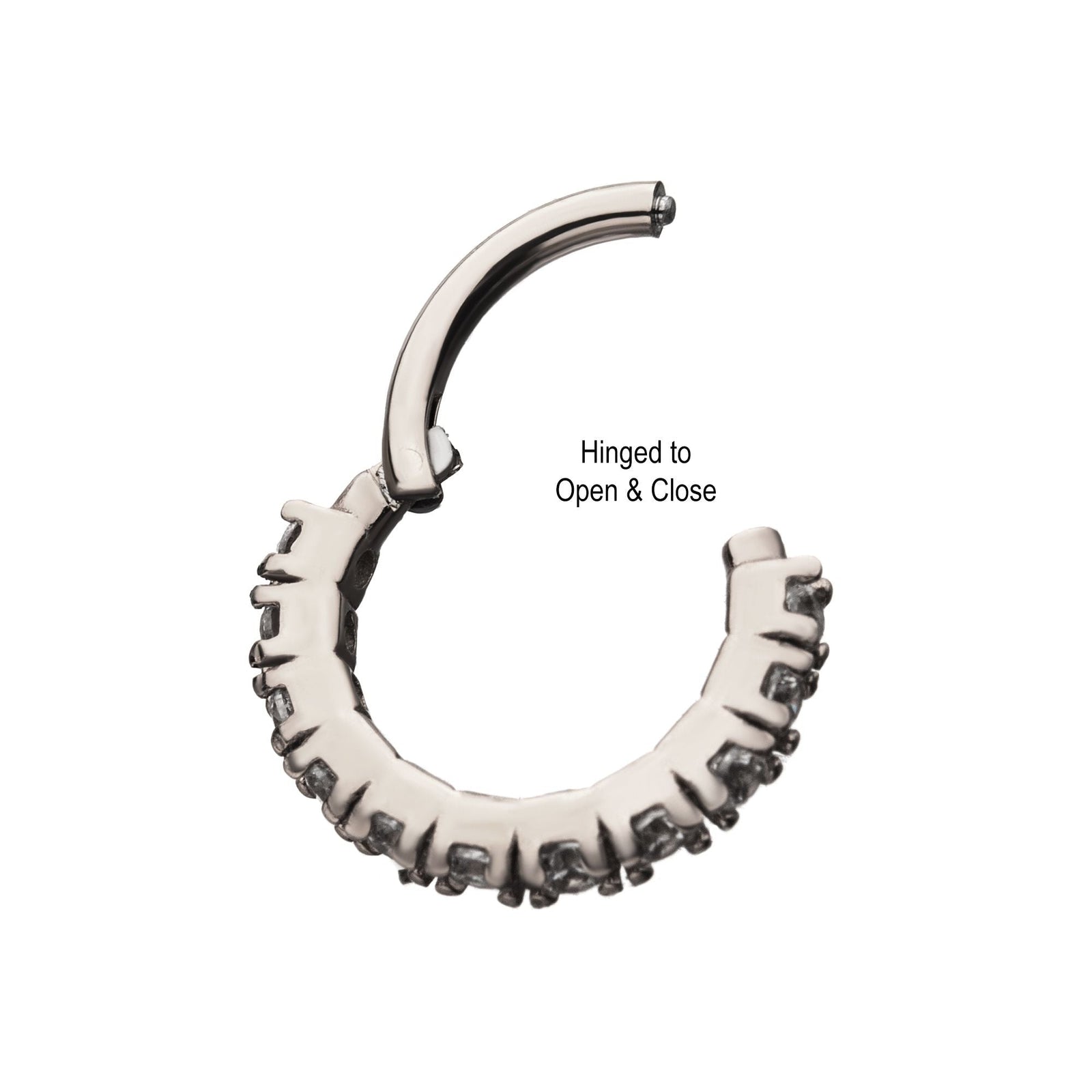 SEAMLESS CLICKER Prong Set 11-Clear CZ Gem Hinged Segment rings -Rebel Bod-RebelBod