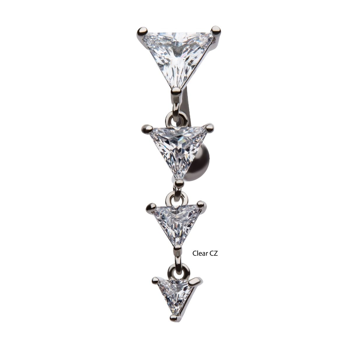 TBD-Belly Prong Set Triangle CZ Top Down Navel -Rebel Bod-RebelBod