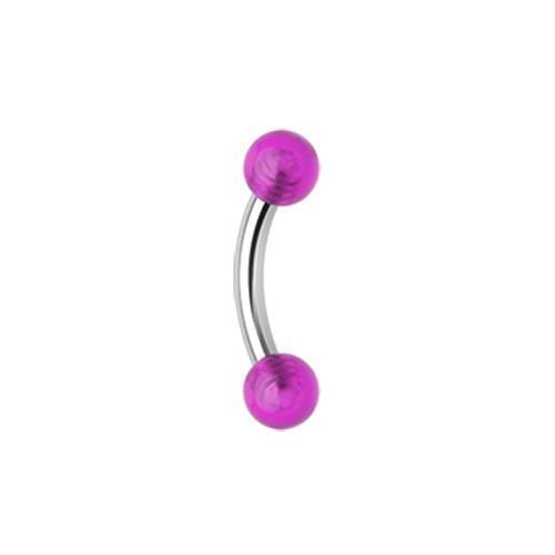 Purple Acrylic Ball Curved Barbell Eyebrow Ring