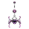 Purple Angel Heart Wing Sparkle Belly Button Ring