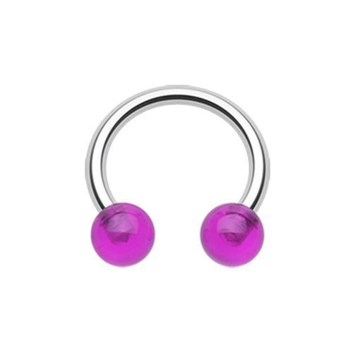 Purple UV Acrylic Horseshoe Circular Barbell