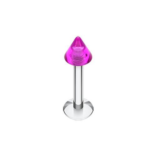 Purple UV Acrylic Spike Top Labret