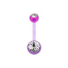 Purple Bio Flexible Shaft Gem Ball Acrylic Belly Button Ring Belly Retainer - 1 Piece