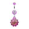 Purple Black Widow's Rose Belly Button Ring