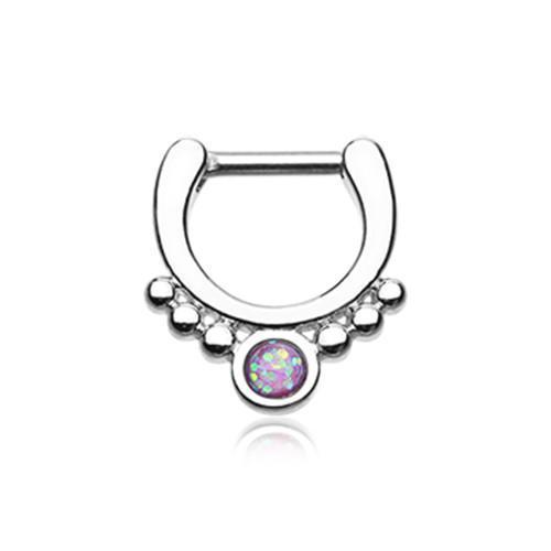 Purple Classic Opal Grandiose Septum Clicker / Daith Clicker - 1 Piece