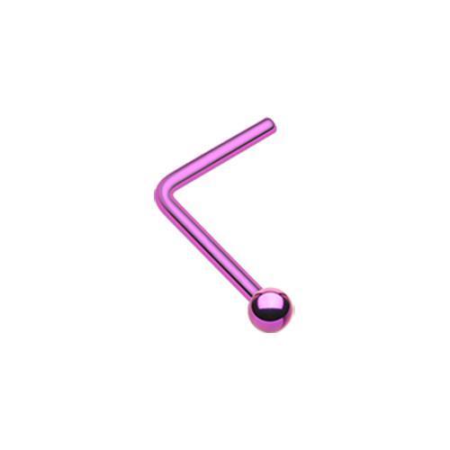 Purple Ball Top L-Shaped Nose Ring