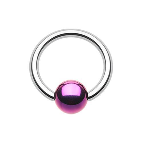 Purple PVD Ball Ends Steel Captive Bead Ring
