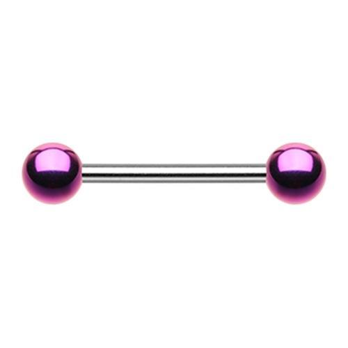 Purple Ball Top Nipple Barbell - 1 Piece