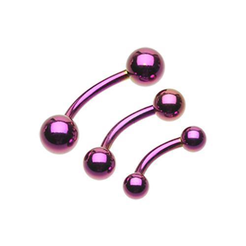 Purple PVD Curved Barbell Ring - 1 Piece