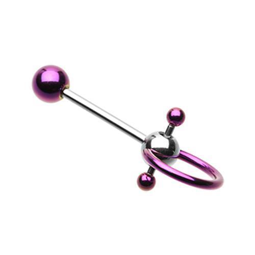 Purple PVD Double Ball Slave Barbell Ring