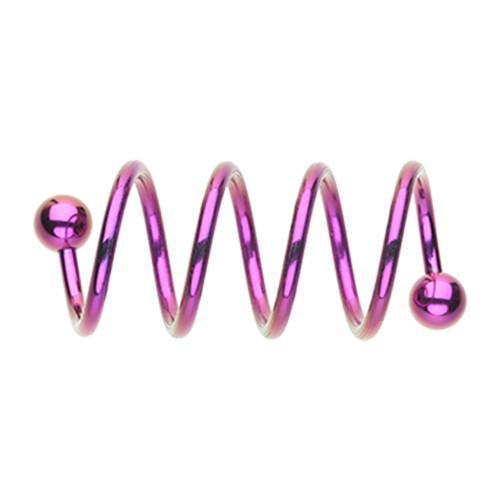 Purple PVD Quad Twist Spiral Ring