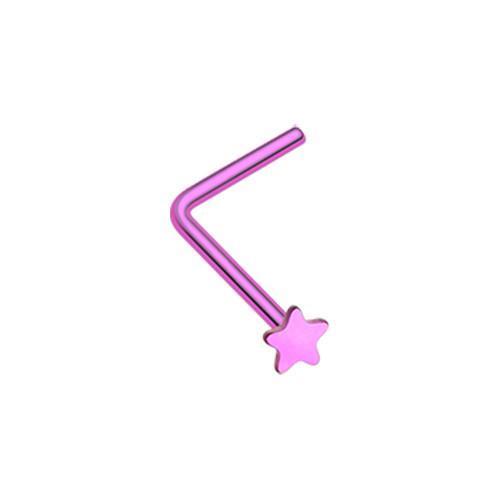 Purple Star L-Shaped Nose Ring