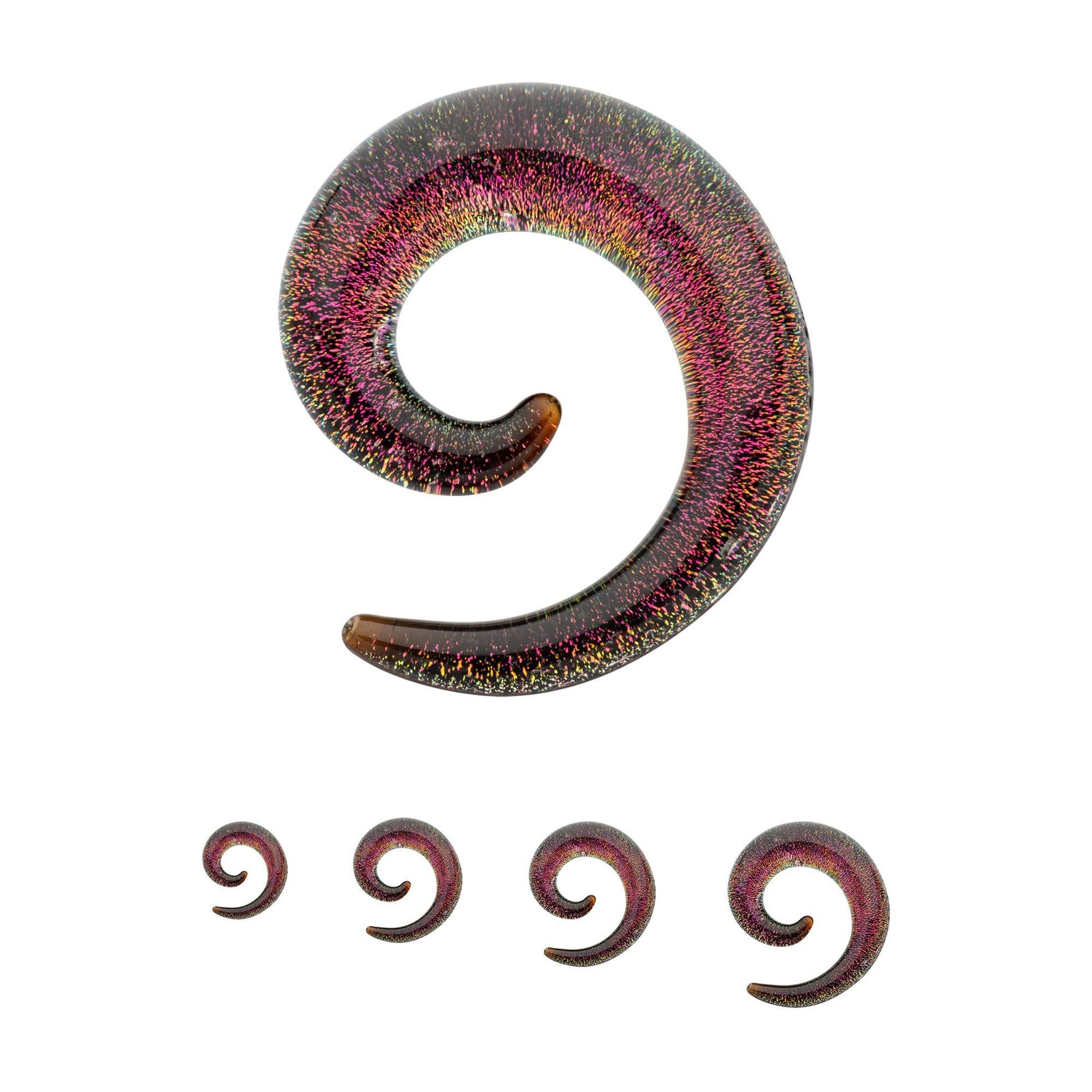 Organics Purple Foil Glass Spiral Hanger pgls50a-6pr -Rebel Bod-RebelBod