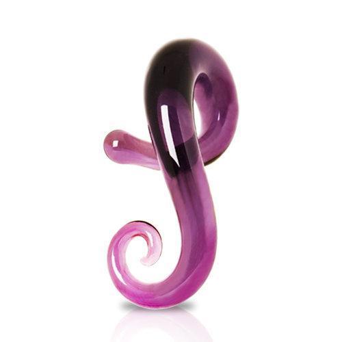 Purple Glass Taper w/ Spiral Tail for the Right Ear - 1 Piece