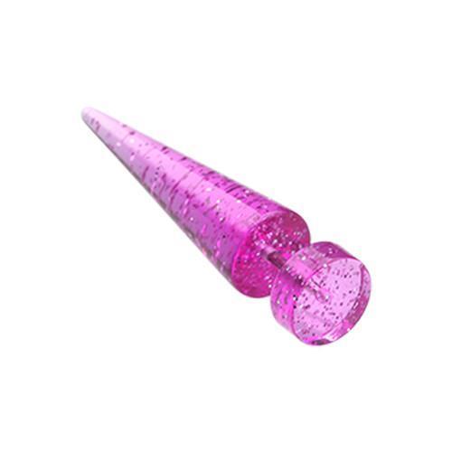 Purple Glitter Shimmer UV Acrylic Fake Taper - 1 Pair