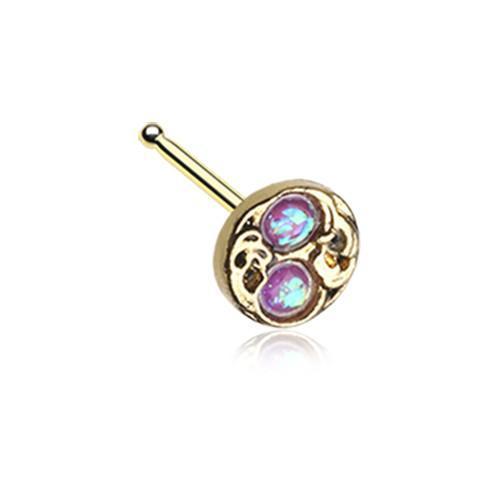 Purple Golden Tao Filigree Opal Sparkle Nose Stud Ring