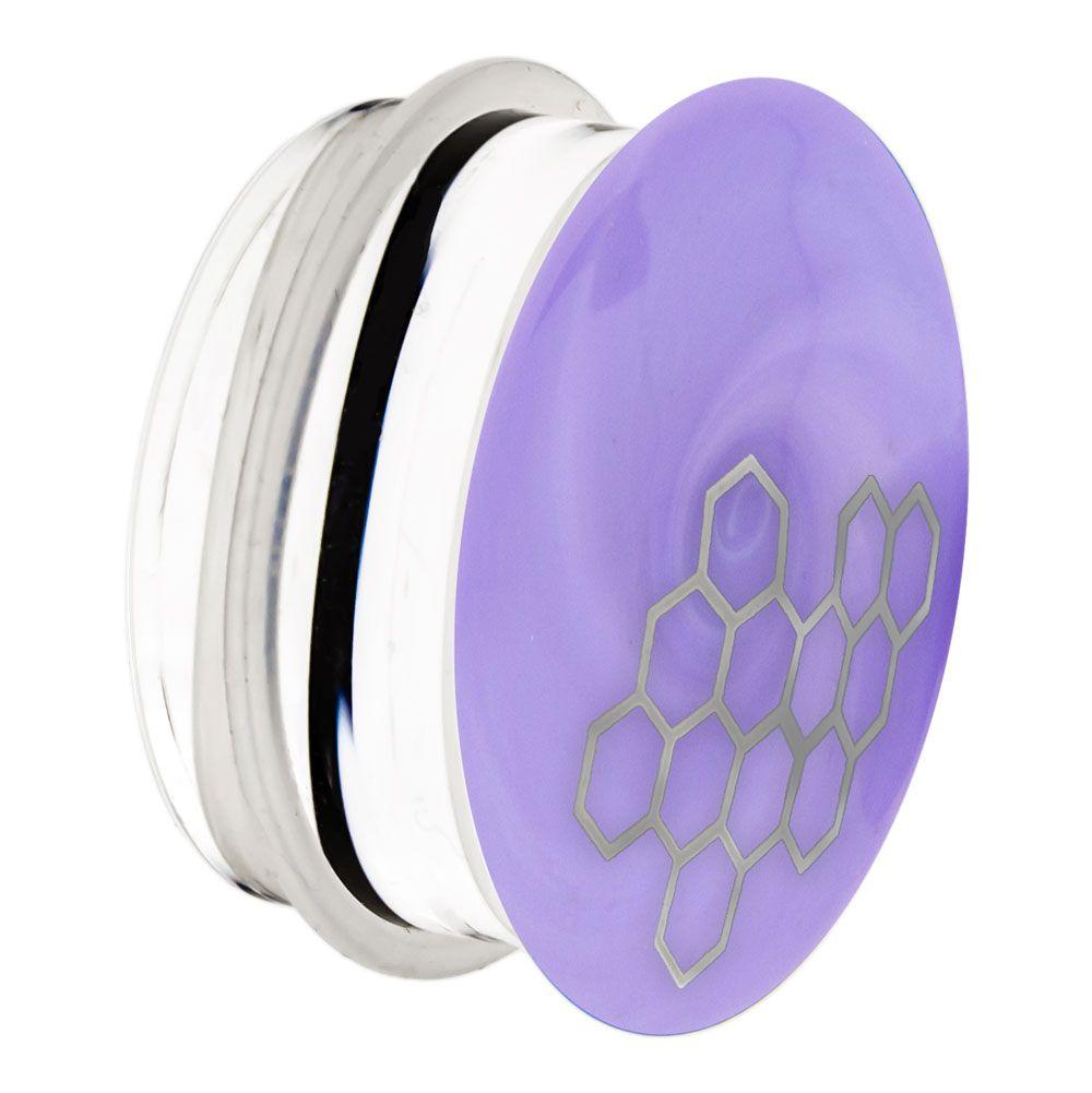 Plugs Earrings - Double Flare Purple Honeycomb Glass Plugs - 1 Pair -Rebel Bod-RebelBod