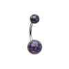 Belly Ring - No Dangle Purple Houndtooth Patterned Acrylic Belly Button Ring -Rebel Bod-RebelBod