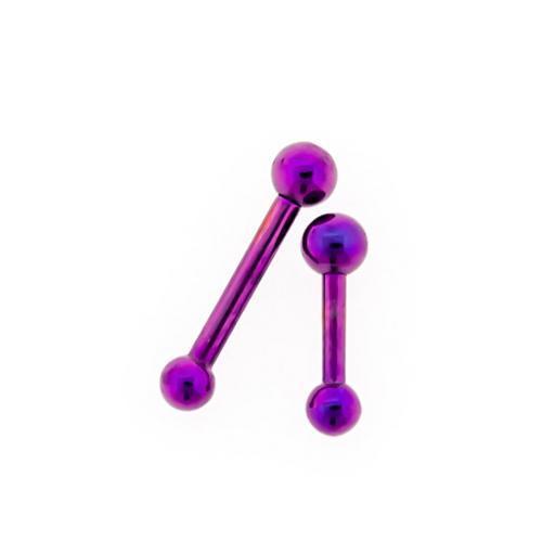 STRAIGHT BARBELL Purple Internally Threaded Titanium Barbell - 1 Piece - Special -Rebel Bod-RebelBod