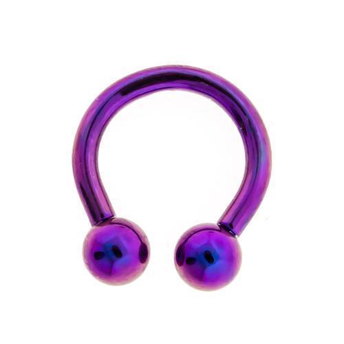 CIRCULAR BARBELL | HORSESHOE Purple Internally Threaded Titanium Horseshoe Circular Barbell - 1 Piece - Special -Rebel Bod-RebelBod