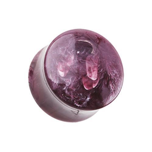 Plugs Earrings - Double Flare Purple Lava Infused Double Flared Ear Gauge Plug - 1 Pair -Rebel Bod-RebelBod