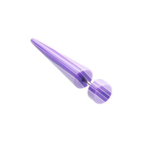 Purple Multi Stripe Acrylic Fake Taper - 1 Pair